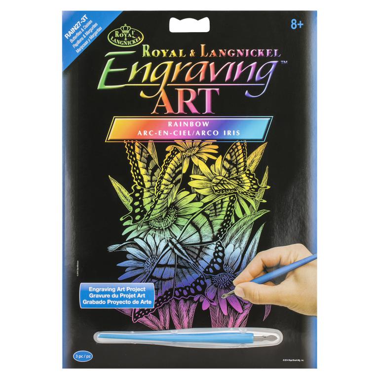 Royal & Langnickel Engraving Art Butterflies and Daisies (Rainbow)