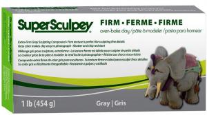 Super Sculpey Oven Bake Clay - Gray (Firm) 1 lb.