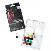 Koi Watercolour Pocket Field Sketch Box 12 Colour Set