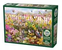 Cobble Hill - 1000 pc. Puzzle - Backyard Bird Bath