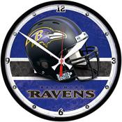 Baltimore Ravens 12 inch Round Clock