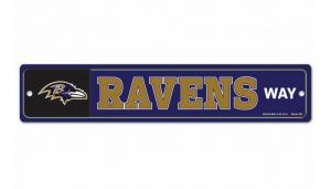 Baltimore Ravens 3 x 19 Plastic Street Sign