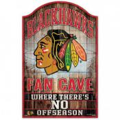 Chicago Blackhawks 11 x 17 Wood Fan Cave Sign
