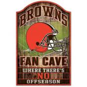 Cleveland Browns 11 x 17 Wood Fan Cave Sign