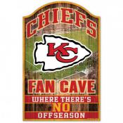 Kansas City Chiefs 11 x 17 Wood Fan Cave Sign