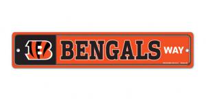 Cincinnati Bengals 3 x 19 Plastic Street Sign