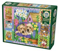 Cobble Hill - 1000 pc. Puzzle - Puppies and Posies