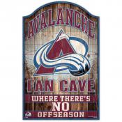 Colorado Avalanche 11 x 17 Wood Fan Cave Sign