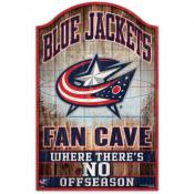 Columbus Blue Jackets 11 x 17  Wood Fan Cave Sign