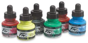 Daler Rowney FW Acrylic Artist Ink - Primary Colours Set of 6