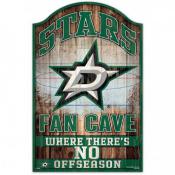 Dallas Stars 11 x 17 Wood Fan Cave Sign