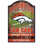 Denver Broncos 11 x 17 Wood Fan Cave Sign