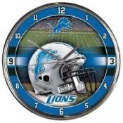 Detroit Lions Chrome Clock
