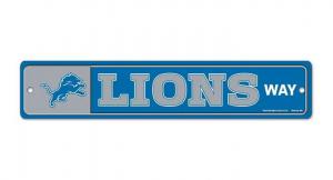Detroit Lions 3 x 19 Plastic Street Sign