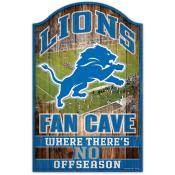 Detroit Lions 11 x 17 Wood Fan Cave Sign