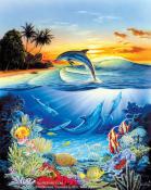 Figured'Art Paint By Numbers - Dolphin Lagoon
