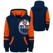 Edmonton Oilers Youth Faceoff Fleece Full-Zip Hoodie