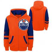 Edmonton Oilers Youth Faceoff Fleece Full-Zip Hoodie (Orange)