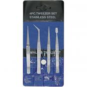 Excel 4 Piece Tweezers Set