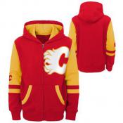 Calgary Flames Youth Faceoff Fleece Full-Zip Hoodie