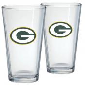 Green Bay Packers 2 pack 16oz Mixing Glasses