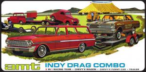 Indy Drag Combo - Chevy II Nova Wagon, Funny Car w/ Trailer 1:25 Model Kit