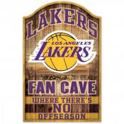 Los Angeles Lakers 11 x 17 Wood Fan Cave Sign