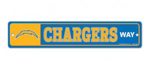 Los Angeles Chargers 3 x 19 Plastic Street Sign