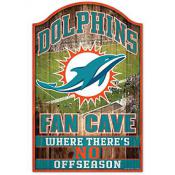 Miami Dolphins 11 x 17 Wood Fan Cave Sign