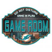 Miami Dolphins 24'' Wood Game Room Sign