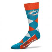 Miami Dolphins Argyle Lineup Socks