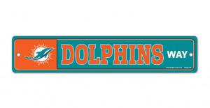 Miami Dolphins 3 x 19 Plastic Street Sign