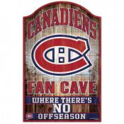 Montreal Canadiens 11 x 17 Wood Fan Cave Sign