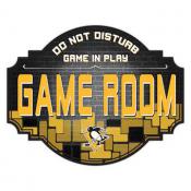 Pittsburgh Penguins 24'' Wood Game Room Sign