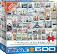 Eurographics - 500 pc. Puzzle - Sailing Ships Vintage Stamps