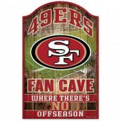 San Francisco 49ers 11 x 17 Wood Fan Cave Sign
