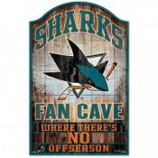 San Jose Sharks 11 x17 Wood Fan Cave Sign