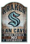 Seattle Kraken 11 x 17 Wood Fan Cave Sign