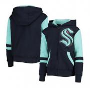 Seattle Kraken Youth Faceoff Fleece Full-Zip Hoodie