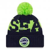 Seattle Seahawks 2020 NFL Sideline - Official Sport Pom Cuffed Knit Hat