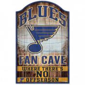 St. Louis Blues 11 x 17 Wood Fan Cave Sign