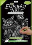 Royal & Langnickel Engraving Art - Tabby Cat and Kittens (Silver)