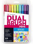 Tombow Bright Dual Brush Pen Art Marker 10 Color Set