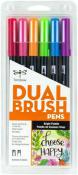 Tombow Bright Dual Brush Pen Art Marker 6 Color Set