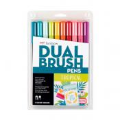 Tombow Tropical (2nd) Dual Brush Pen Art Marker 10 Color Set
