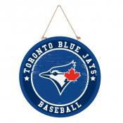 Toronto Blue Jays 18x18 Round Wood Sign With Hanging Rope
