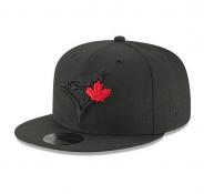 Toronto Blue Jays Black On Black 9Fifty Red Leaf Snapback Hat
