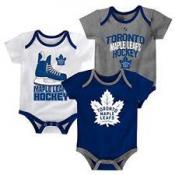 Toronto Maple Leafs NHL Baby Hat Trick 3-pc Creeper Set