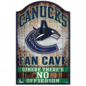 Vancouver Canucks 11 x17 Wood Fan Cave Sign