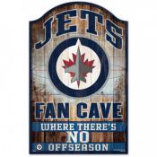 Winnipeg Jets 11 x 17 Wood Fan Cave Sign